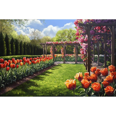 Tableau avec un Jardin Fleuri